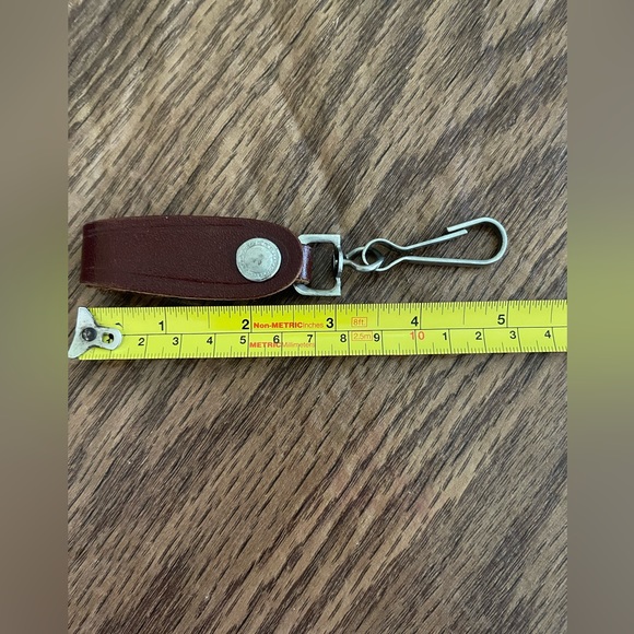 Brown Leather Key Strap- Key Ring- Silver coloring - Picture 6 of 6